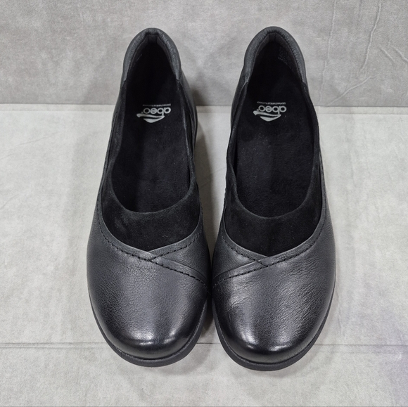 Abeo Etta slip on shoes women's 8 black leather suede Pro Systems Orthotic Core - Picture 3 of 13